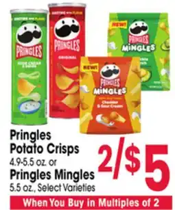 Jewel-Osco Pringles Potato Crisps 4.9-5.5 oz. or Pringles Mingles 5.5 oz offer