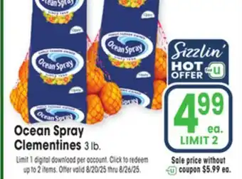 Jewel-Osco Ocean Spray Clementines offer