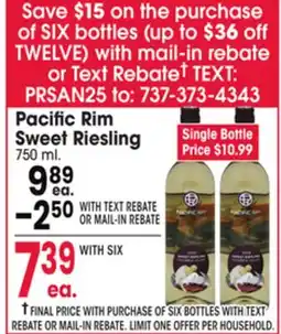 Jewel-Osco Pacific Rim Sweet Riesling offer