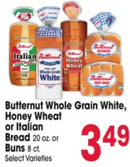 Jewel-Osco Butternut Whole Grain White, Honey Wheat or Italian Bread 20 oz. or Buns 8 ct offer