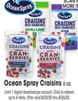 Jewel-Osco Ocean Spray Craisins offer