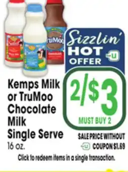 Jewel-Osco Kemps Milk or TruMoo Chocolate Milk Single Serve offer