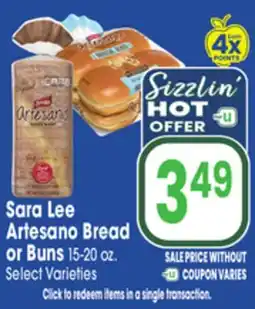 Jewel-Osco Sara Lee Artesano Bread or Buns offer