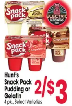 Jewel-Osco Hunt's Snack Pack Pudding or Gelatin offer