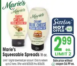 Jewel-Osco Marie's Squeezable Spreads offer