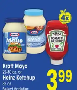 Jewel-Osco Kraft Mayo 22-30 oz. or Heinz Ketchup 32 oz offer