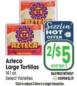 Jewel-Osco Azteca Large Tortillas offer