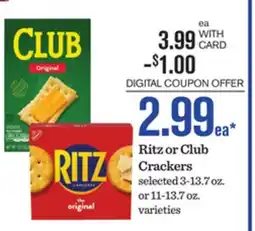 Mariano's Ritz or Club Crackers offer