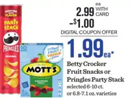 Mariano's Betty Crocker Fruit Snacks or Pringles Party Stack offer