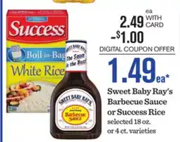 Mariano's Sweet Baby Ray's Barbecue Sauce or Success Rice offer