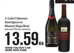 Mariano's J. Lohr Cabernet Sauvignon or Mumm Napa Brut offer