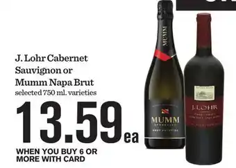 Mariano's J. Lohr Cabernet Sauvignon or Mumm Napa Brut offer