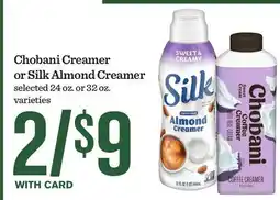 Mariano's Chobani Creamer or Silk Almond Creamer offer
