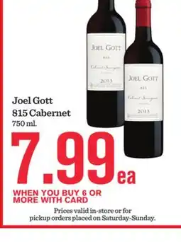 Mariano's Joel Gott 815 Cabernet offer
