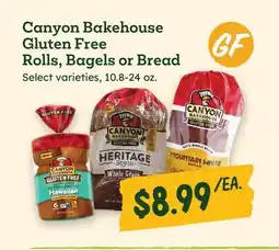 Sprouts Farmers Market Canyon Bakehouse Gluten Free Rolls, Bagels or Bread offer