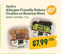 Sprouts Farmers Market Jack's Allergen Friendly Bakery Cookies or Brownie Bites offer