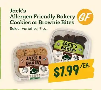 Sprouts Farmers Market Jack's Allergen Friendly Bakery Cookies or Brownie Bites offer