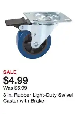 Harbor Freight Tools 3 in. Rubber Light-Duty Swivel Caster with Brake offer