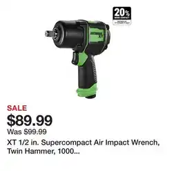 Harbor Freight Tools XT 1/2 in. Supercompact Air Impact Wrench, Twin Hammer, 1000 ft-lbs, Green offer