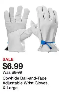 Harbor Freight Tools Cowhide Ball-and-Tape Adjustable Wrist Gloves, X-Large offer