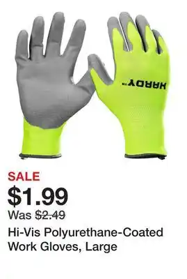 Harbor Freight Tools Hi-Vis Polyurethane-Coated Work Gloves, Large offer