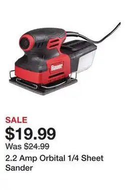 Harbor Freight Tools 2.2 Amp Orbital 1/4 Sheet Sander offer