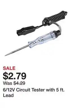 Harbor Freight Tools 6/12V Circuit Tester with 5 ft. Lead offer