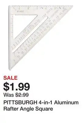 Harbor Freight Tools PITTSBURGH 4-in-1 Aluminum Rafter Angle Square offer