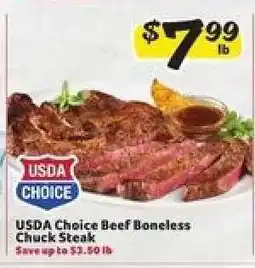 Winn Dixie USDA Choice Beef Boneless Chuck Steak offer
