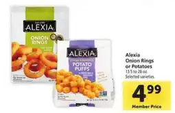 Safeway Alexia Onion Rings or Potatoes offer