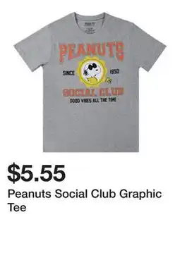 Five Below Peanuts Social Club Graphic Tee offer