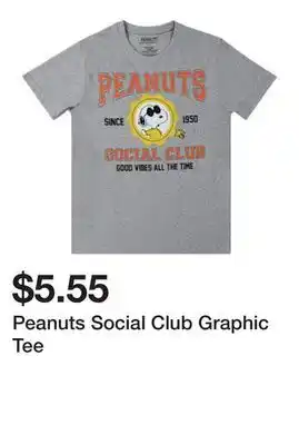 Five Below Peanuts Social Club Graphic Tee offer