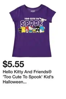Five Below Hello Kitty And Friends 'Too Cute To Spook' Kid's Halloween Graphic Tee offer
