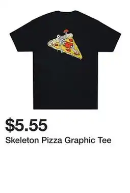 Five Below Skeleton Pizza Graphic Tee offer