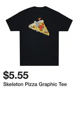 Five Below Skeleton Pizza Graphic Tee offer