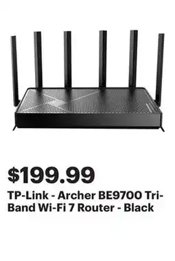 Best Buy TP-Link - Archer BE9700 Tri-Band Wi-Fi 7 Router - Black offer