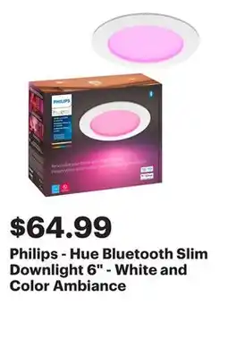 Best Buy Philips - Hue Bluetooth Slim Downlight 6 - White and Color Ambiance offer