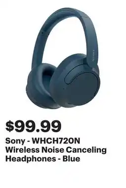 Best Buy Sony - WHCH720N Wireless Noise Canceling Headphones - Blue offer