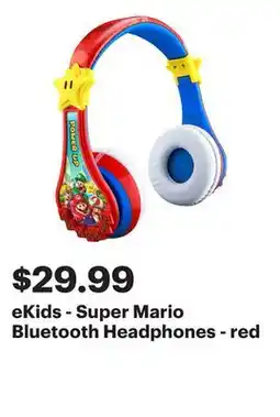 Best Buy eKids - Super Mario Bluetooth Headphones - red offer
