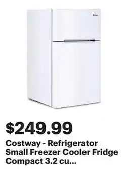 Best Buy Costway - Refrigerator Small Freezer Cooler Fridge Compact 3.2 cu ft. Unit - White offer