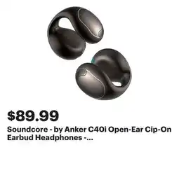 Best Buy Soundcore - by Anker C40i Open-Ear Cip-On Earbud Headphones - Graphite Gray offer