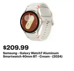 Best Buy Samsung - Galaxy Watch7 Aluminum Smartwatch 40mm BT - Cream - (2024) offer