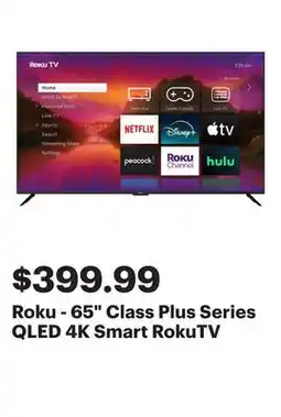 Best Buy Roku - 65 Class Plus Series QLED 4K Smart RokuTV offer