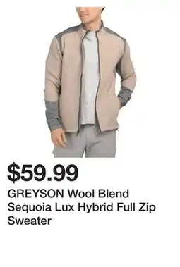 Marshalls GREYSON Wool Blend Sequoia Lux Hybrid Full Zip Sweater offer