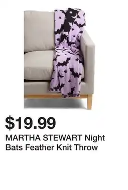 Marshalls MARTHA STEWART Night Bats Feather Knit Throw offer