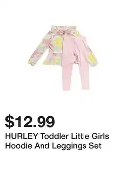 Marshalls HURLEY Toddler Little Girls Hoodie And Leggings Set offer