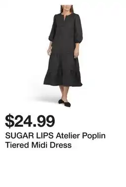 Marshalls SUGAR LIPS Atelier Poplin Tiered Midi Dress offer