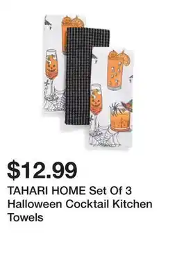 Marshalls TAHARI HOME Set Of 3 Halloween Cocktail Kitchen Towels offer