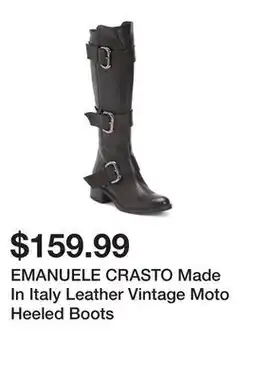 Marshalls EMANUELE CRASTO Made In Italy Leather Vintage Moto Heeled Boots offer
