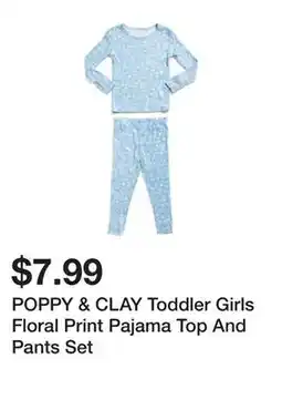 Marshalls POPPY & CLAY Toddler Girls Floral Print Pajama Top And Pants Set offer